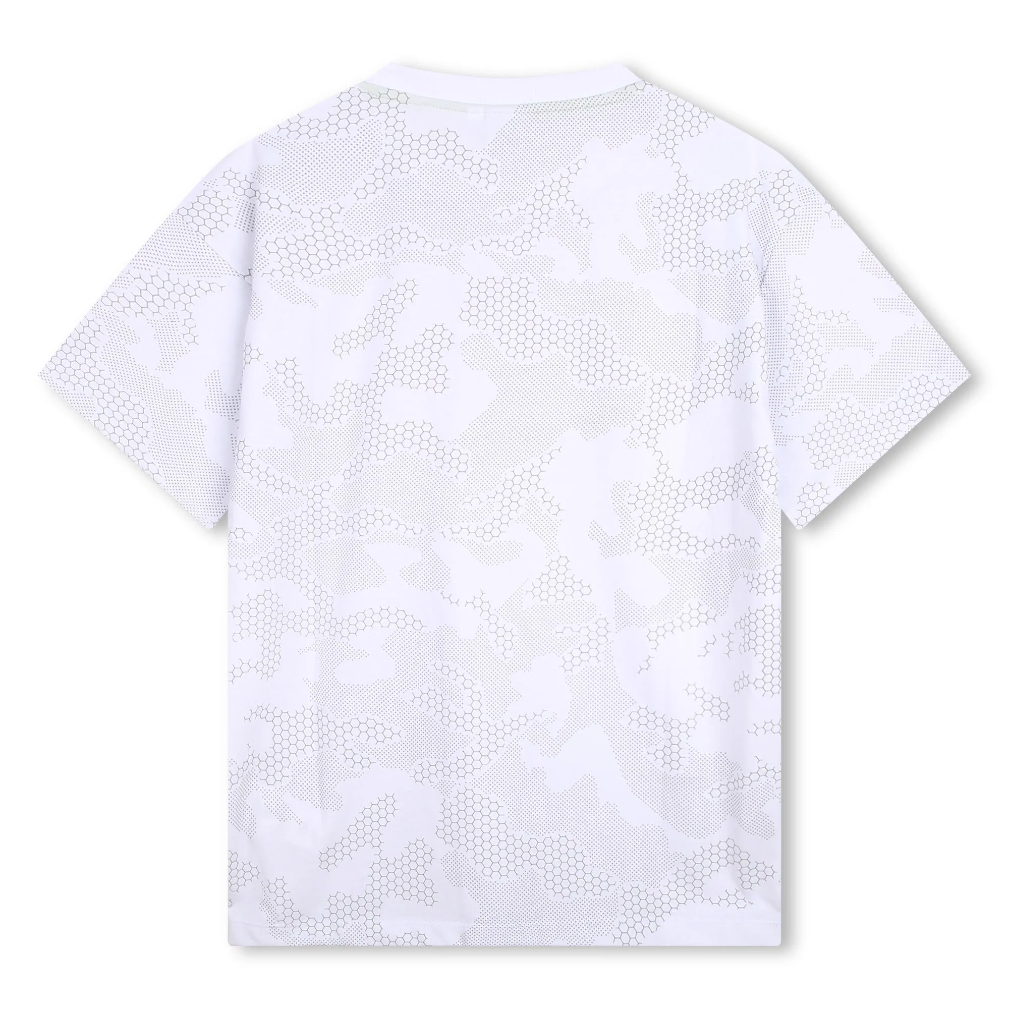 White Reflective Camouflage Print T-Shirt