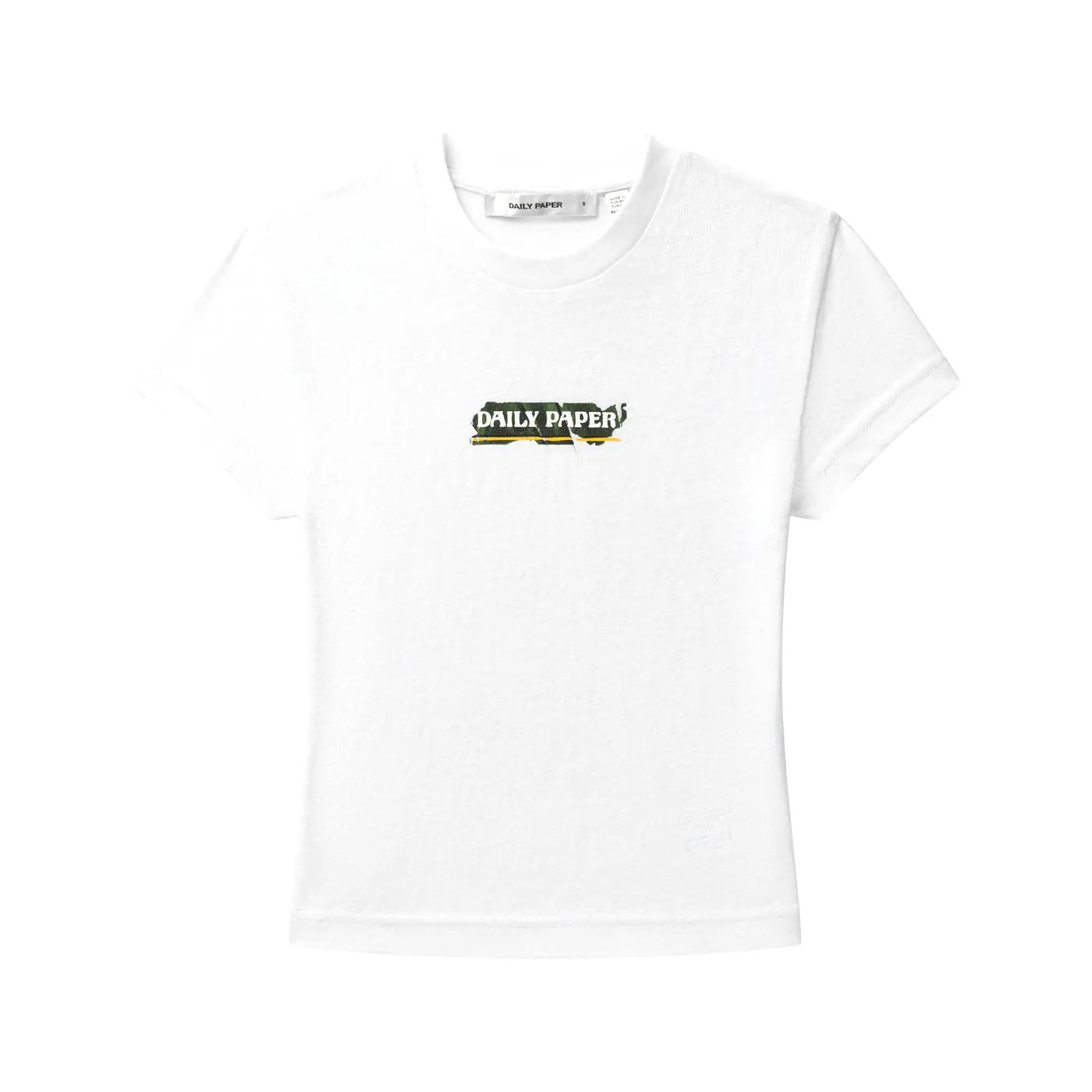 White Sticker Cap Sleeve T-Shirt