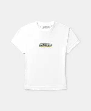 White Sticker Cap Sleeve T-Shirt
