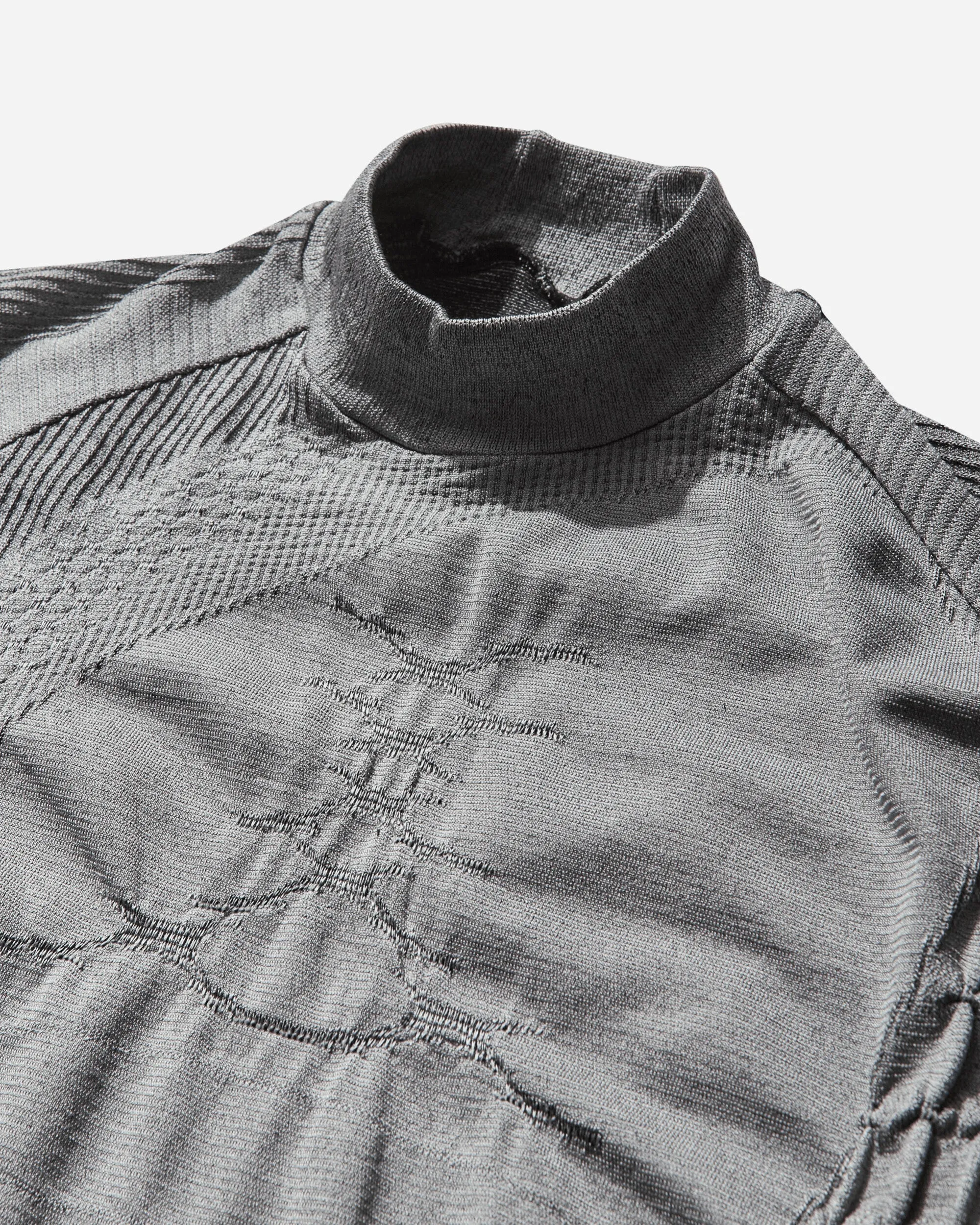 Women's 3D Knit Crop T-Shirt Grey Black
