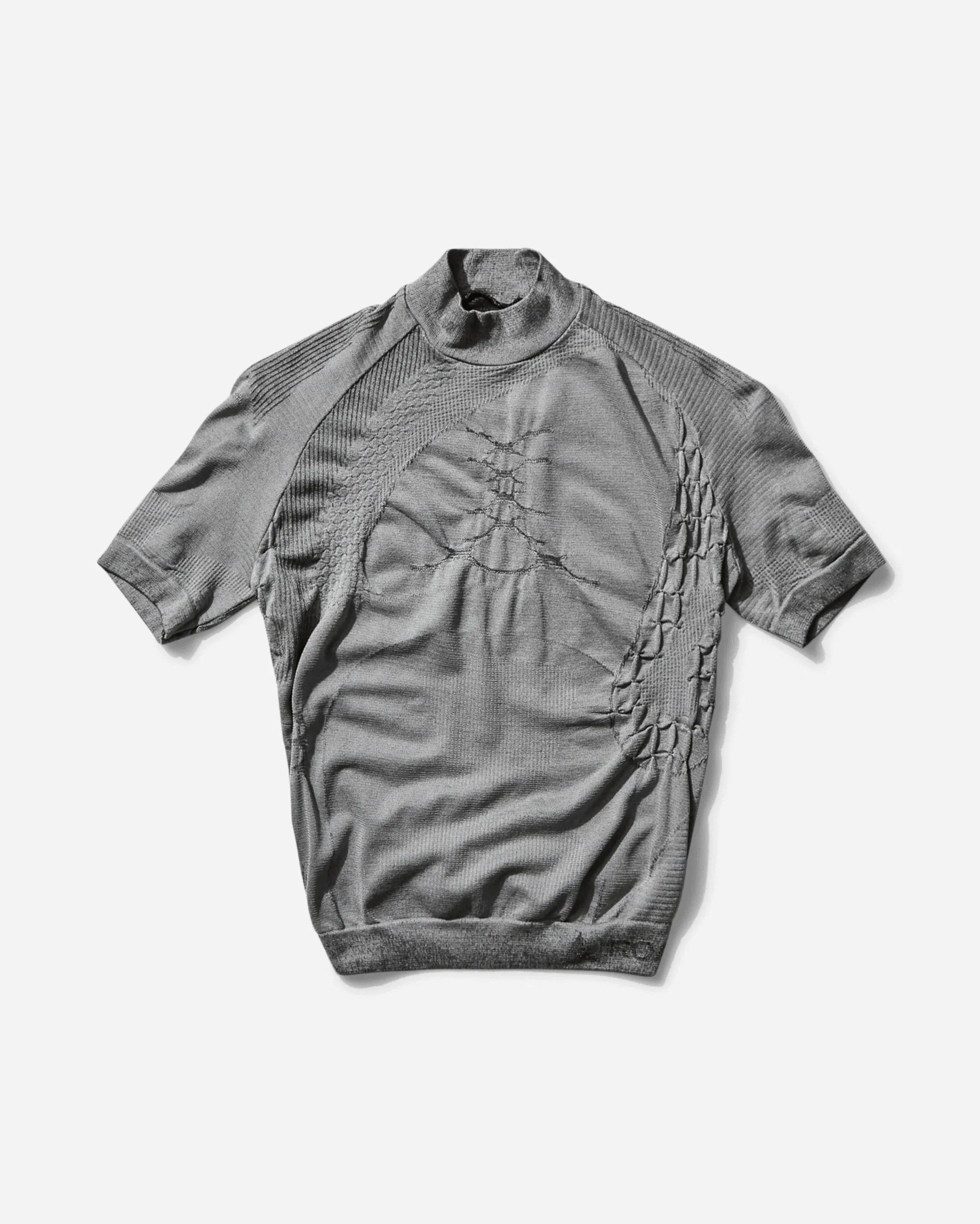 Women's 3D Knit Crop T-Shirt Grey Black