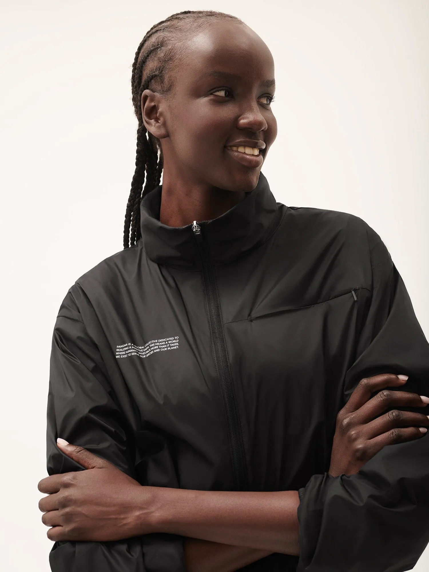 Womens DNA Recycled Nylon Packable Jacket—black