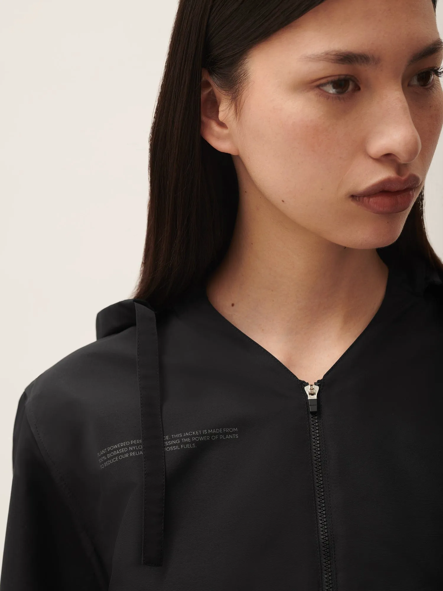 Women's (gaia)PLNT Nylon Cropped Jacket—Black