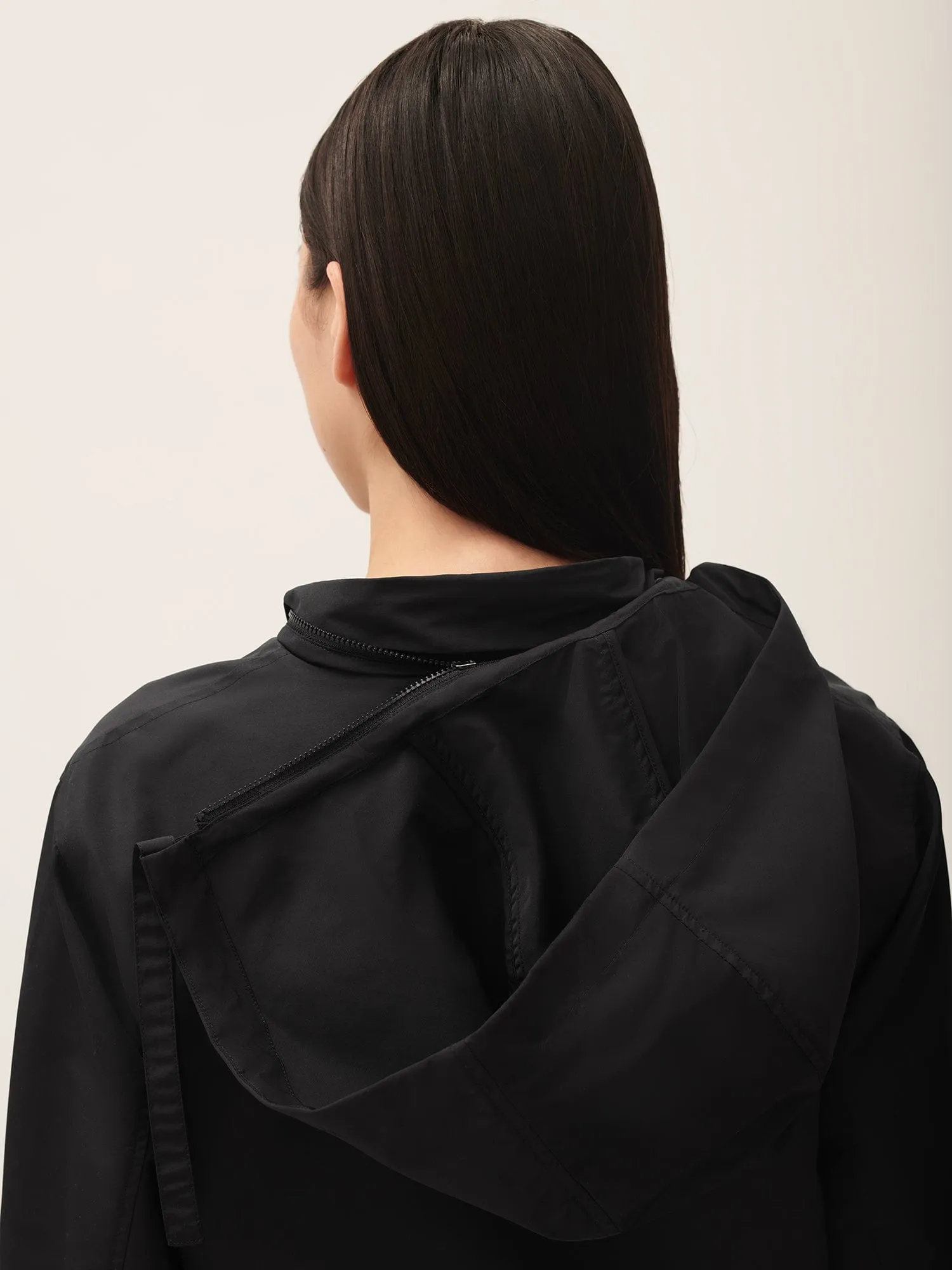 Women's (gaia)PLNT Nylon Cropped Jacket—Black