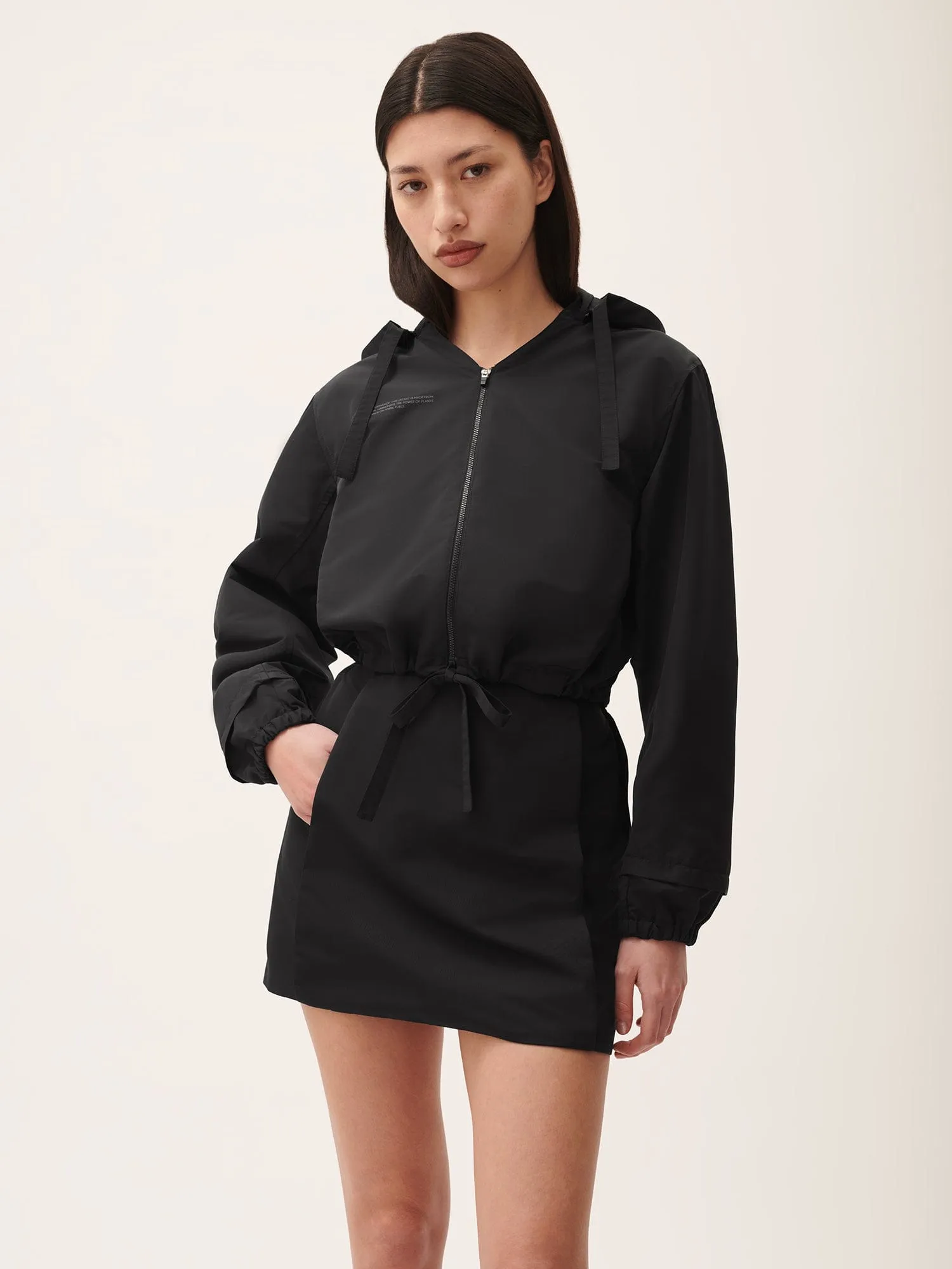Women's (gaia)PLNT Nylon Cropped Jacket—Black