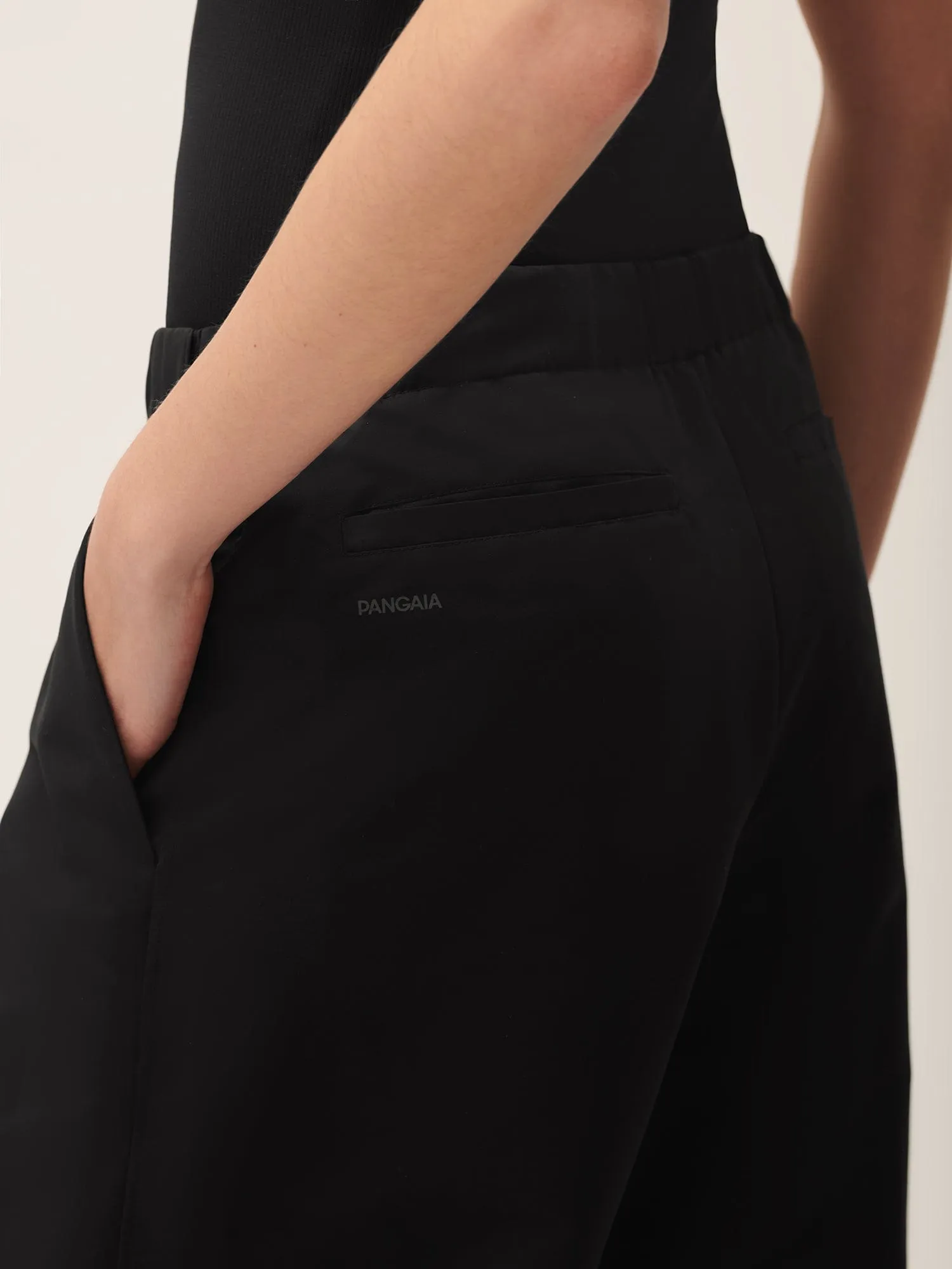 Women's (gaia)PLNT Nylon Straight Leg Track Pants—Black
