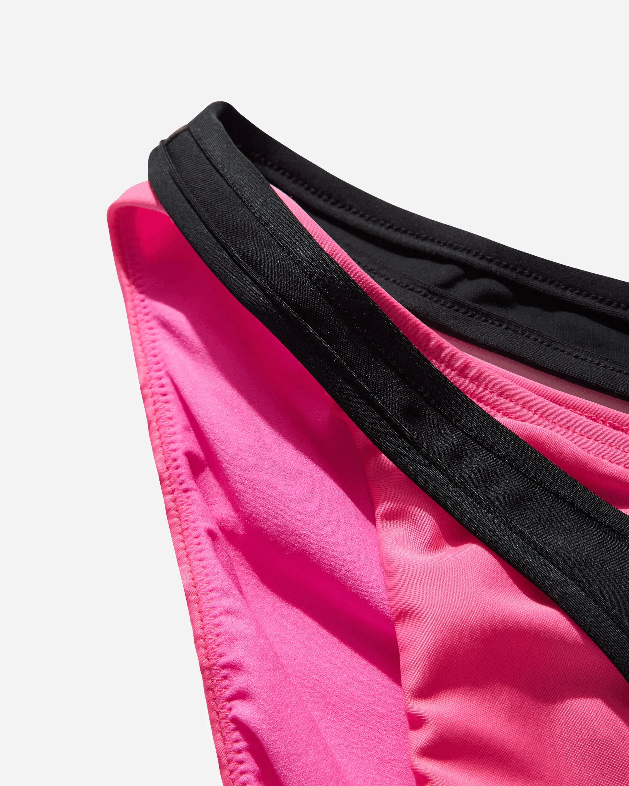 Women's Layered Bikini Bottom Pink / Black