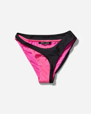Women's Layered Bikini Bottom Pink / Black
