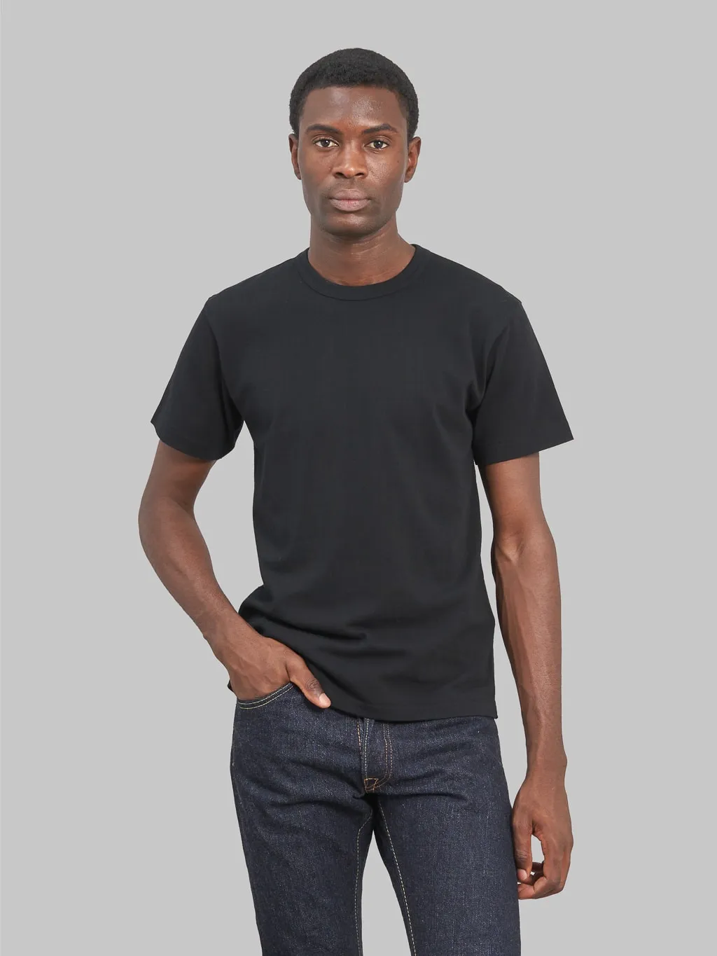 Wonder Looper Ultimate Pima Tsuriami Crewneck T-Shirt Black