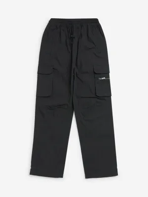 Y&F Kids Black Cargo-Style Mid-Rise Cotton-Blend Pants
