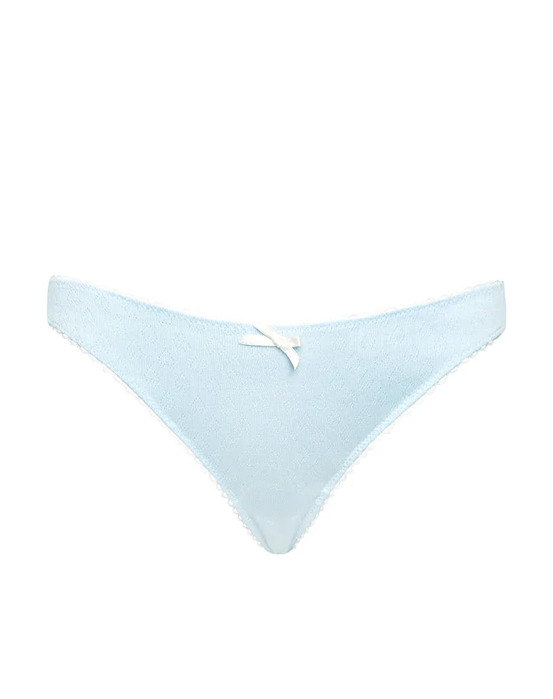 Yinis Knicker in Pointelle Blue with Bow