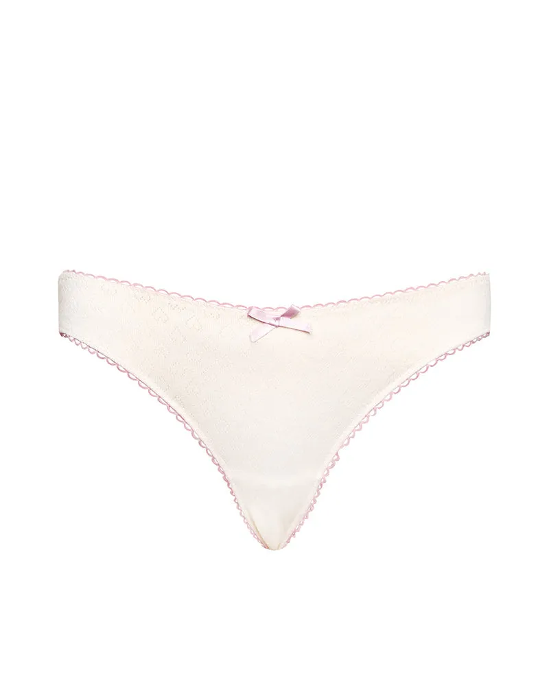 Yinis Knicker in Pointelle Ivory with Bow