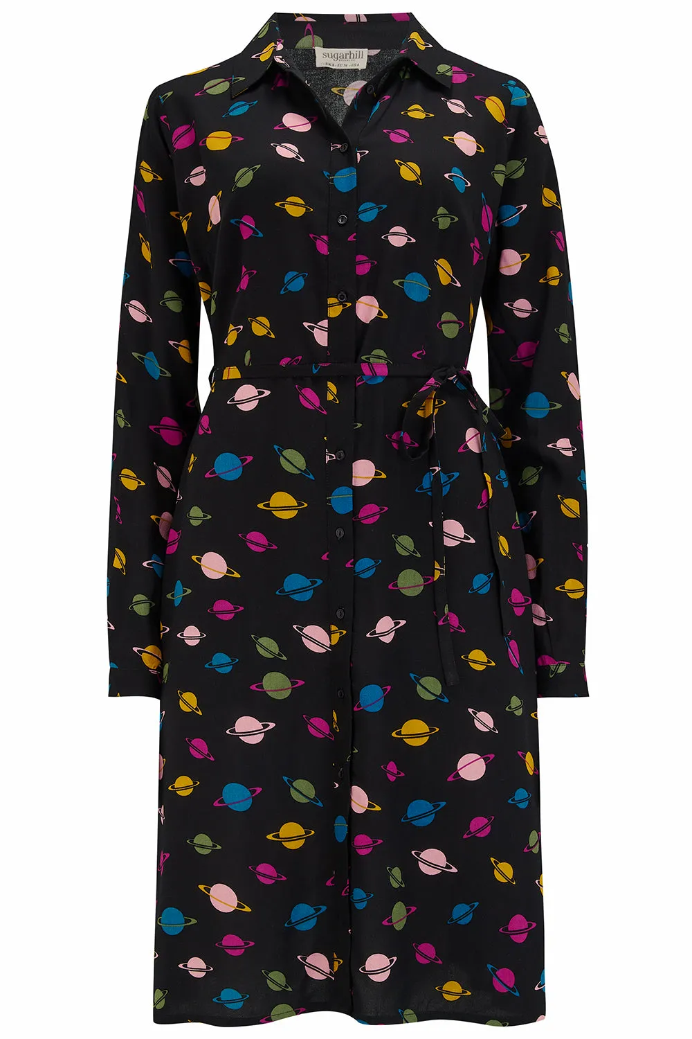 Zadie Shirt Dress - Black. Planet Polka
