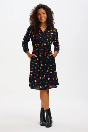 Zadie Shirt Dress - Black. Planet Polka